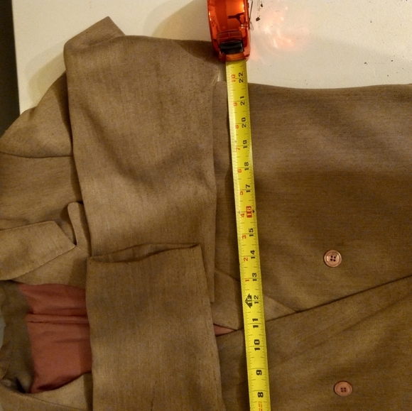 DOLCI Mondo Fine Wool Blazer Jacket Double Breast 1-Button Sand/Stone Brown L/44 - Picture 8 of 11